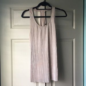Long shimmer tan tank top